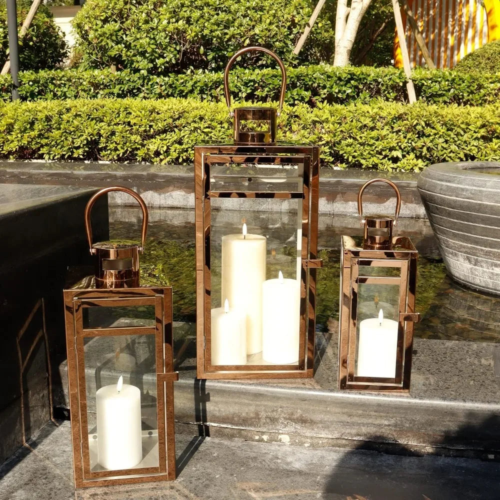 Elegant Three-Piece Candle Lantern Set