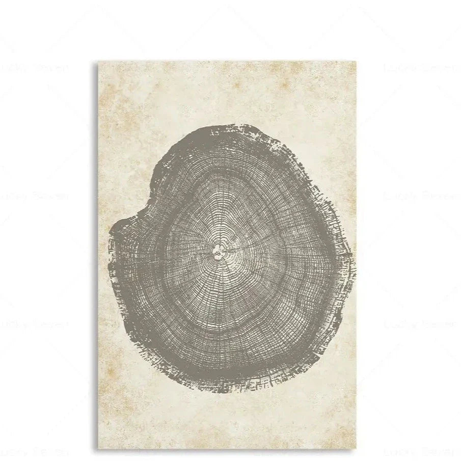 Abstract Tree Ring Canvas Wall Art