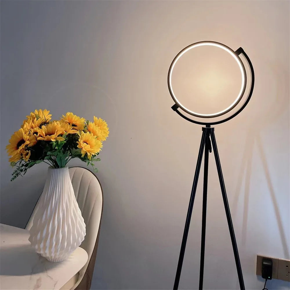 Halo Floor Lamp — Modern LED Lighting with Soft Ambient Glow