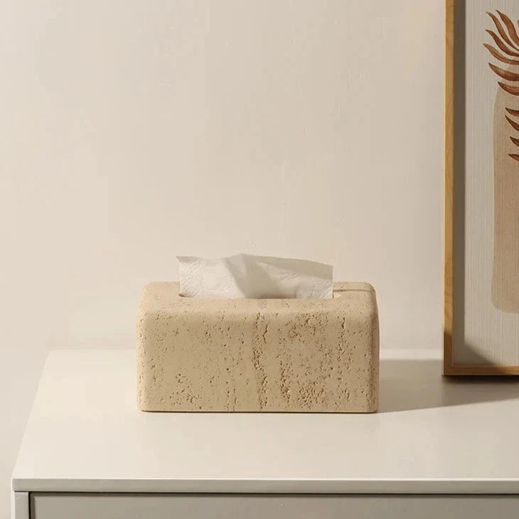 Elegant Faux Travertine Tissue Holder