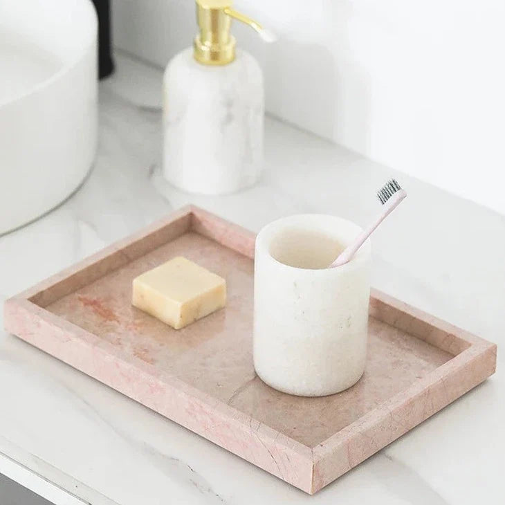 Elegant Rose Marble Tray