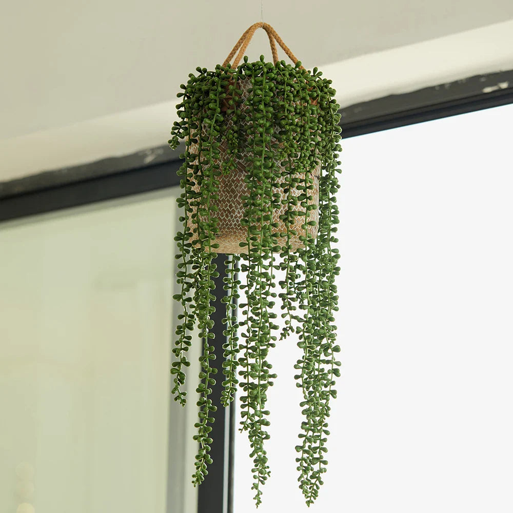 Lifelike Faux Ivy with Succulent Accents