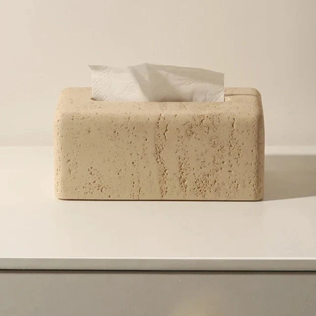 Elegant Faux Travertine Tissue Holder