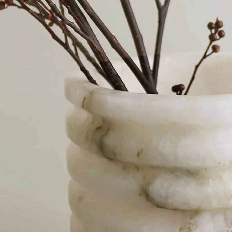 Elegant White Onyx Flower Vase