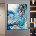 Blue Marble Canvas Wall Art - Modern Marble Design