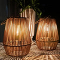 Solar-Powered Rattan Lantern for Outdoor Ambience