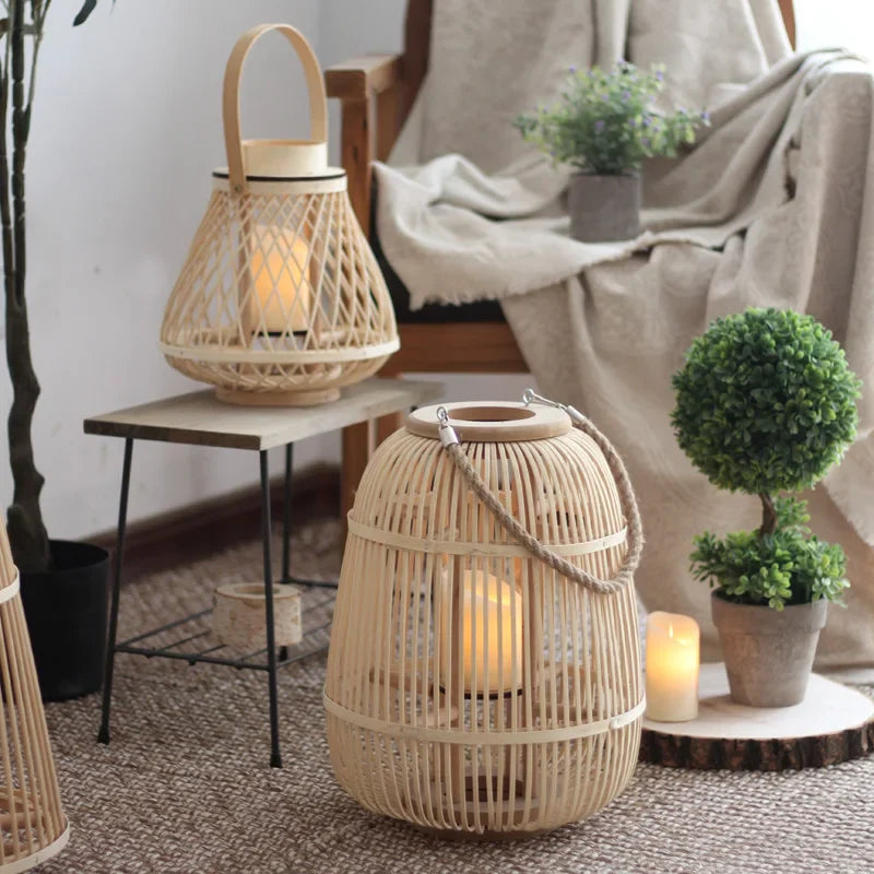 Handwoven Rattan Lanterns for a Warm, Natural Glow