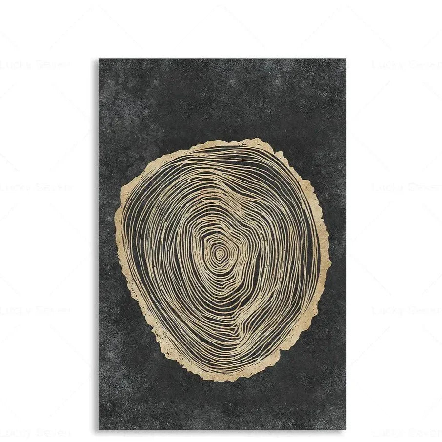 Abstract Tree Ring Canvas Wall Art
