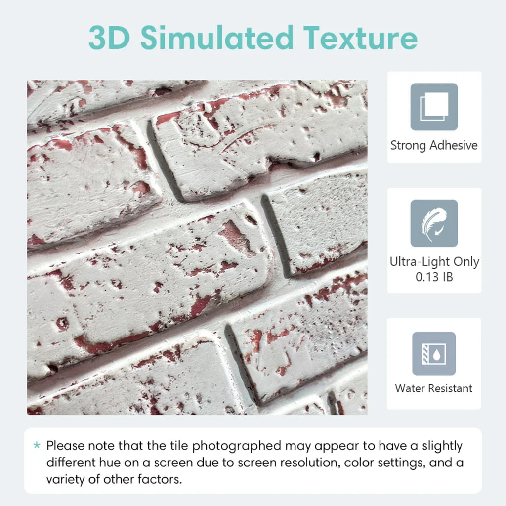 Realistic Faux Brick Wall Panel