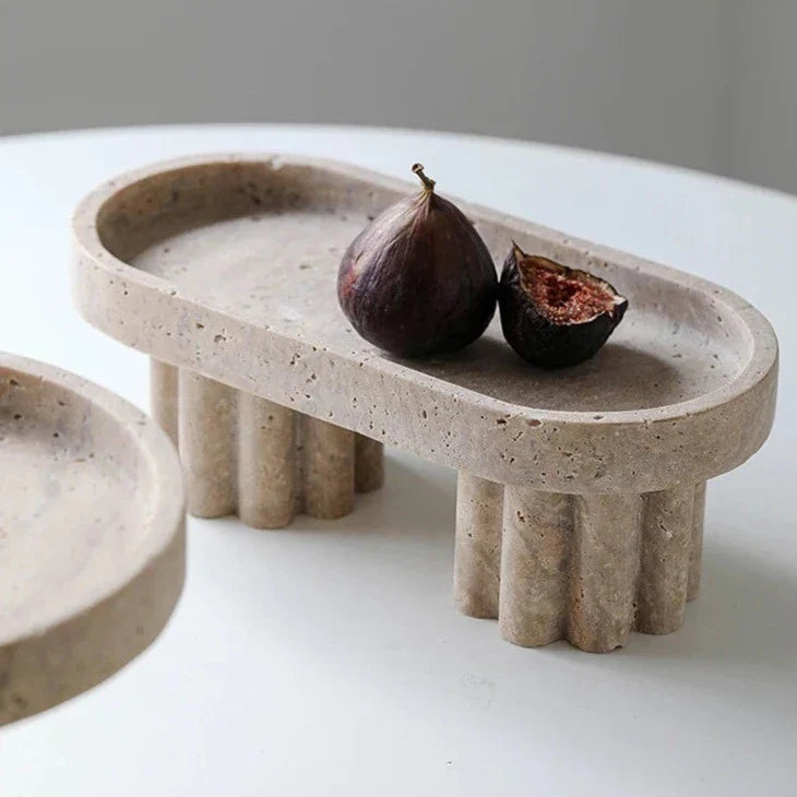 Elegant Faux Travertine Display Stands