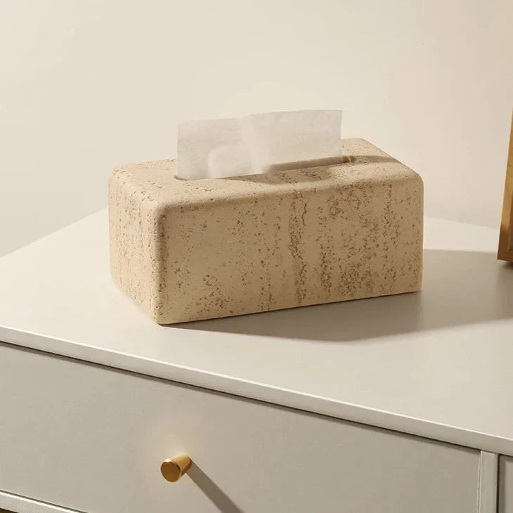 Elegant Faux Travertine Tissue Holder
