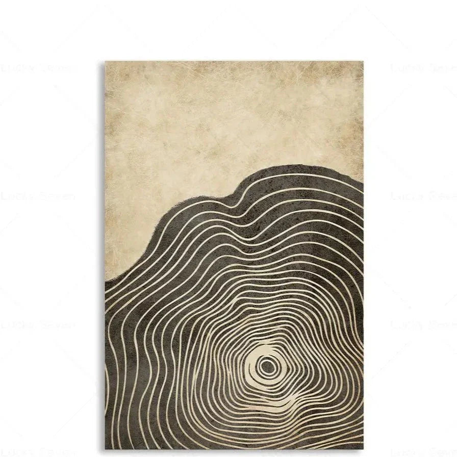 Abstract Tree Ring Canvas Wall Art