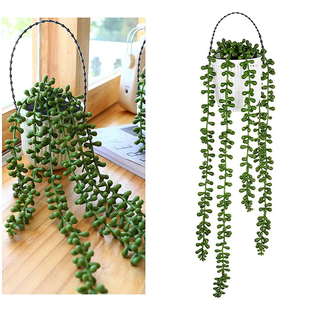 Lifelike Faux Ivy with Succulent Accents