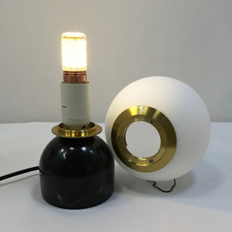 Elegant Marble Globe Table Lamp