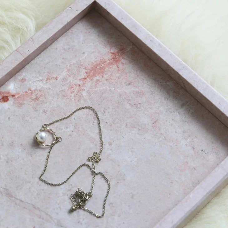 Elegant Rose Marble Tray