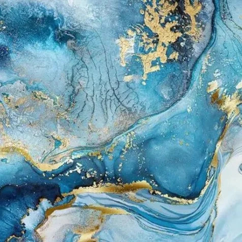 Blue Marble Canvas Wall Art - Modern Marble Design