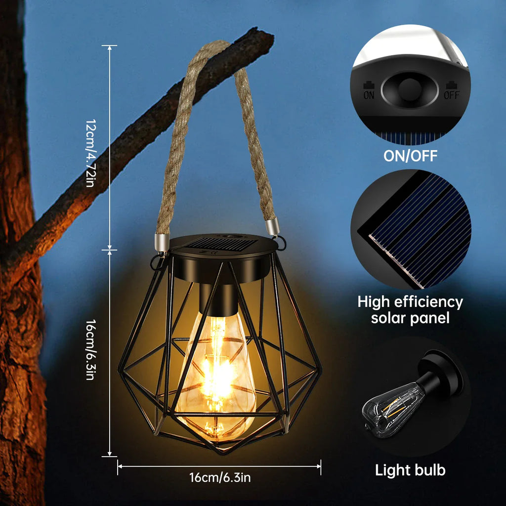 Geometric Solar Lantern - Sleek Outdoor LED Light