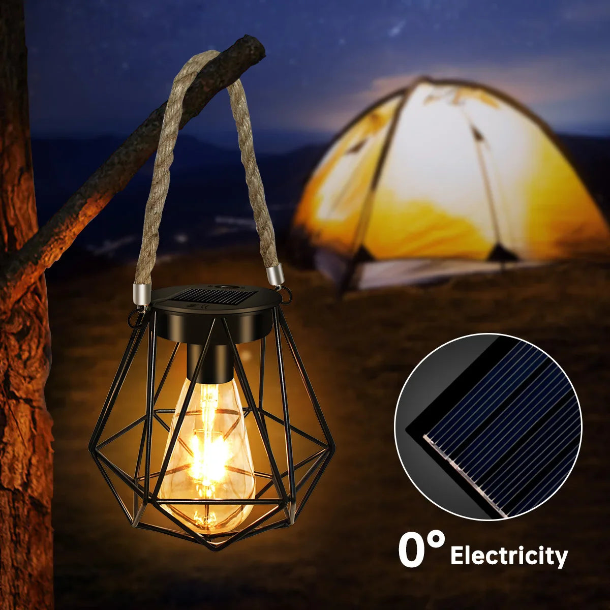 Geometric Solar Lantern - Sleek Outdoor LED Light