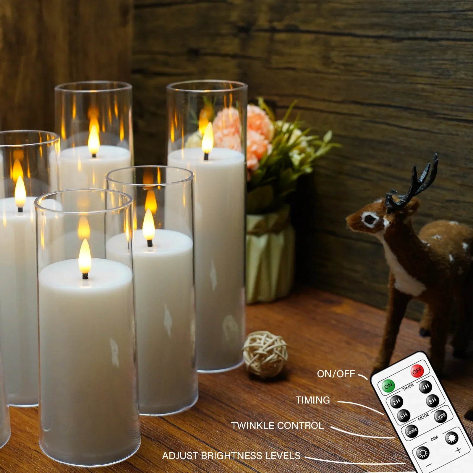 9-Piece Flameless Acrylic Candle Set – Realistic LED Candles for Cozy, Safe Ambience