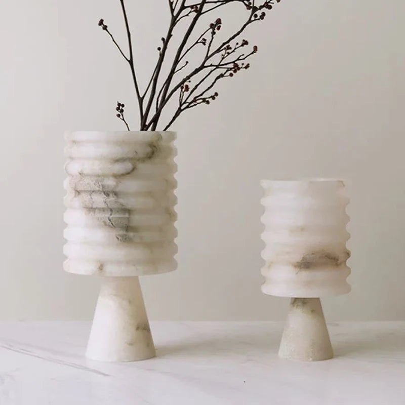 Elegant White Onyx Flower Vase