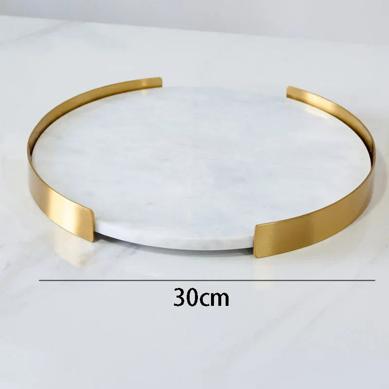 Elegant Natural Marble Serving Tray