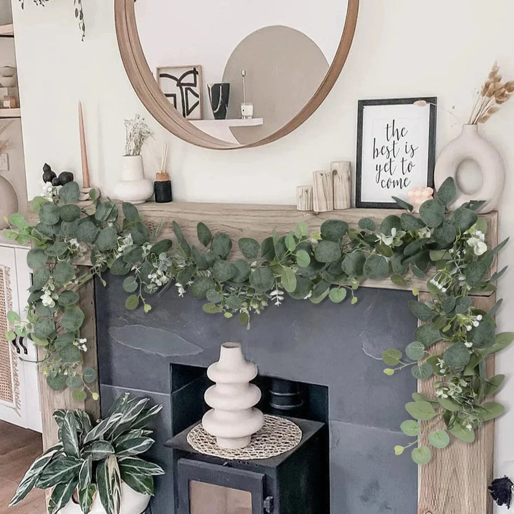Premium Two-Piece Faux Eucalyptus Garland