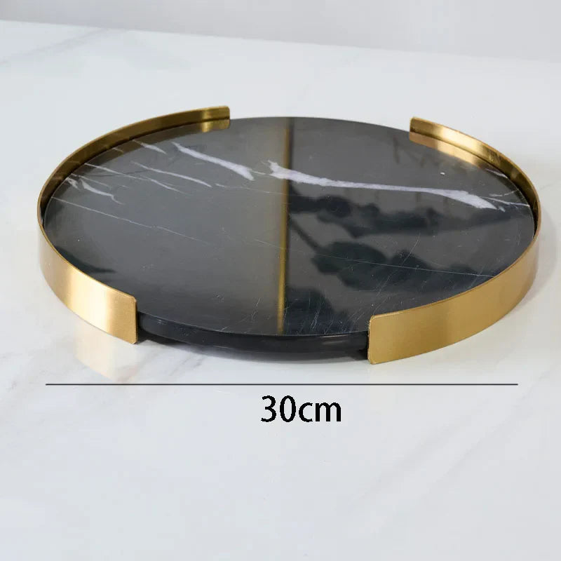 Elegant Natural Marble Serving Tray