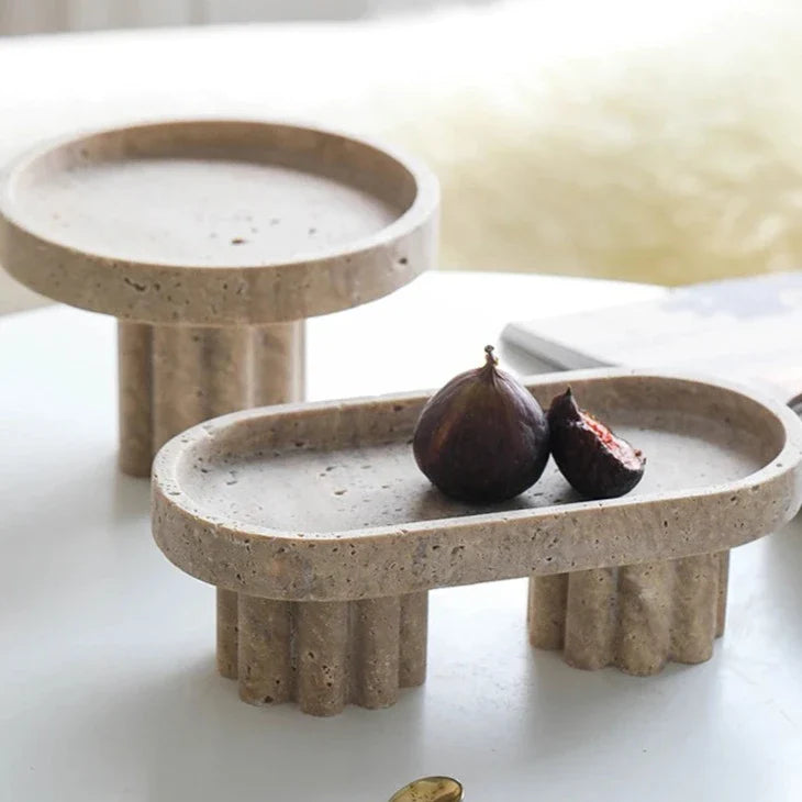 Elegant Faux Travertine Display Stands