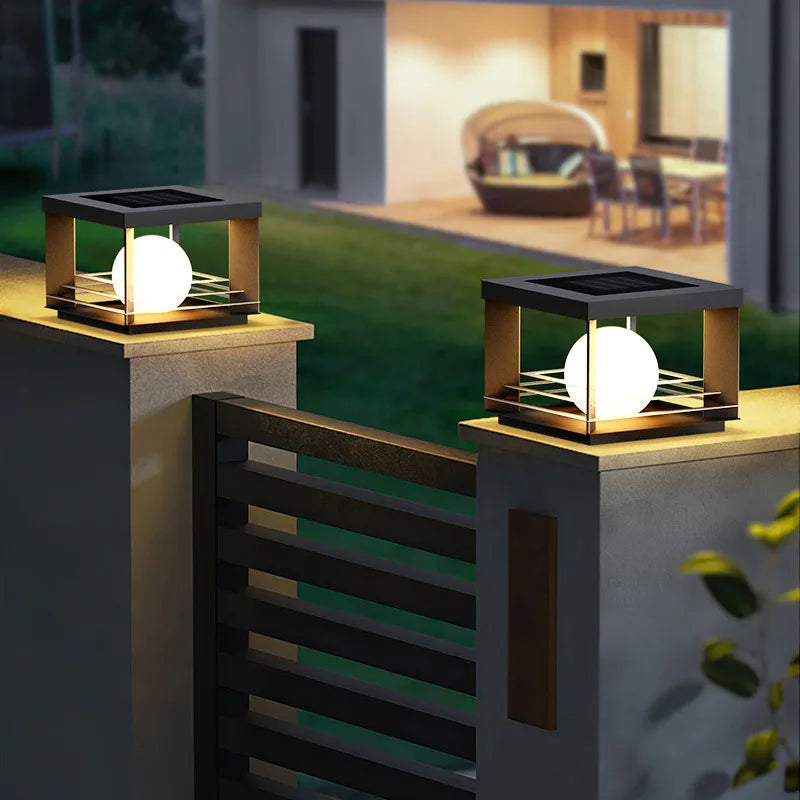 Outdoor Solar Pillar Lamp - Elegant Garden Pathway Lighting
