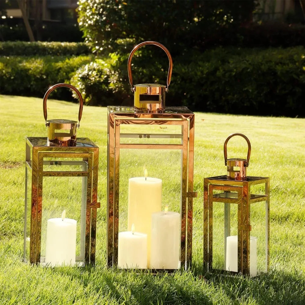 Elegant Three-Piece Candle Lantern Set