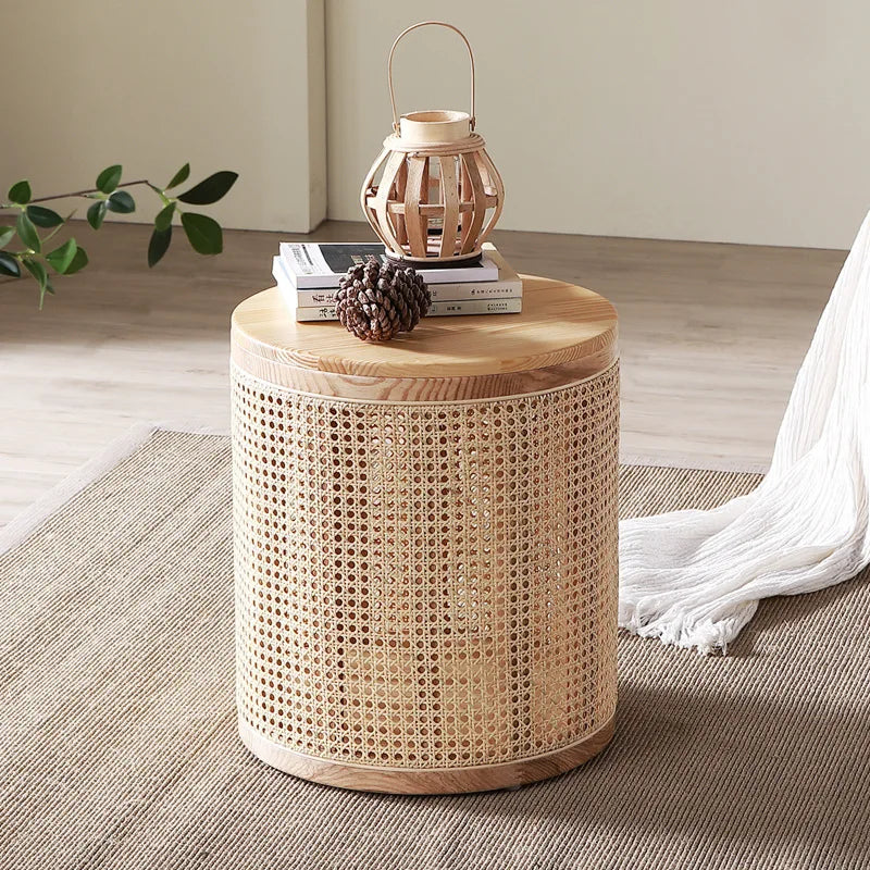 Stylish Wooden Storage Side Table with Space-Saving Design