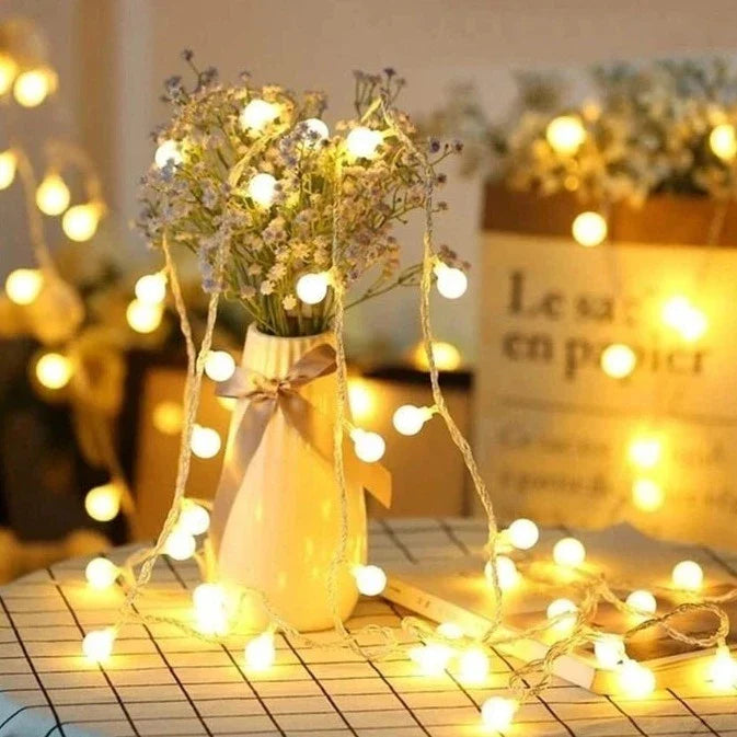 Elegant Pearl String Lights for Cozy Ambience