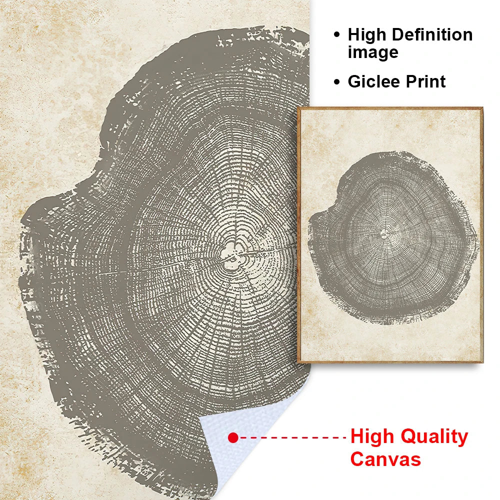 Abstract Tree Ring Canvas Wall Art