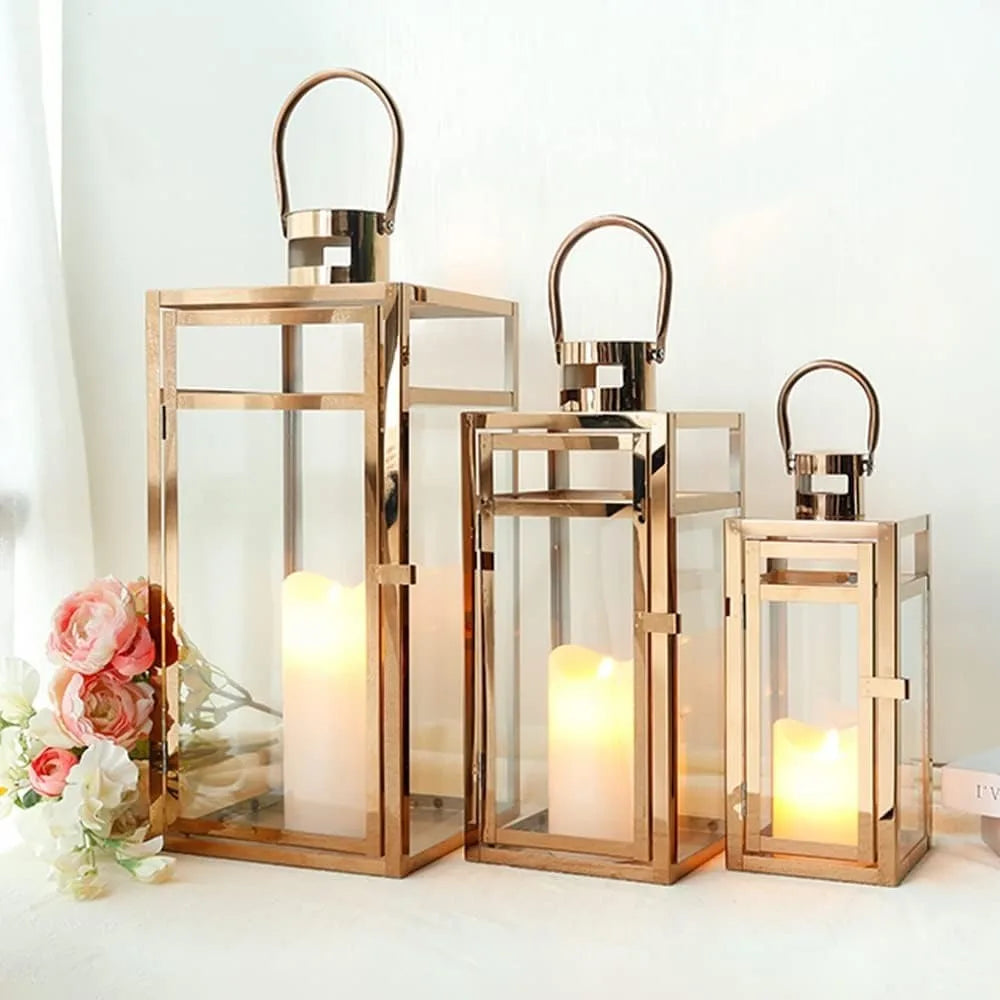 Elegant Three-Piece Candle Lantern Set