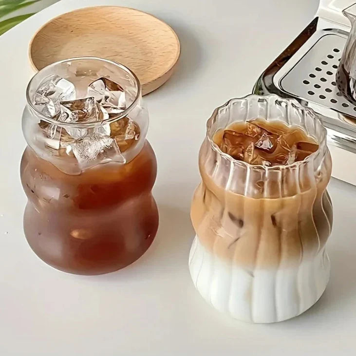 Premium Heat-Resistant Ribbed Tumblers - 4-Piece Set