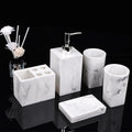 Milan Marble 5-Piece Bathroom Accessories Set – Elegant Vanity Essentials