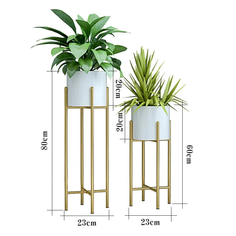 Elegant Metal Planters - 2-Piece Set for Indoor & Outdoor Decor