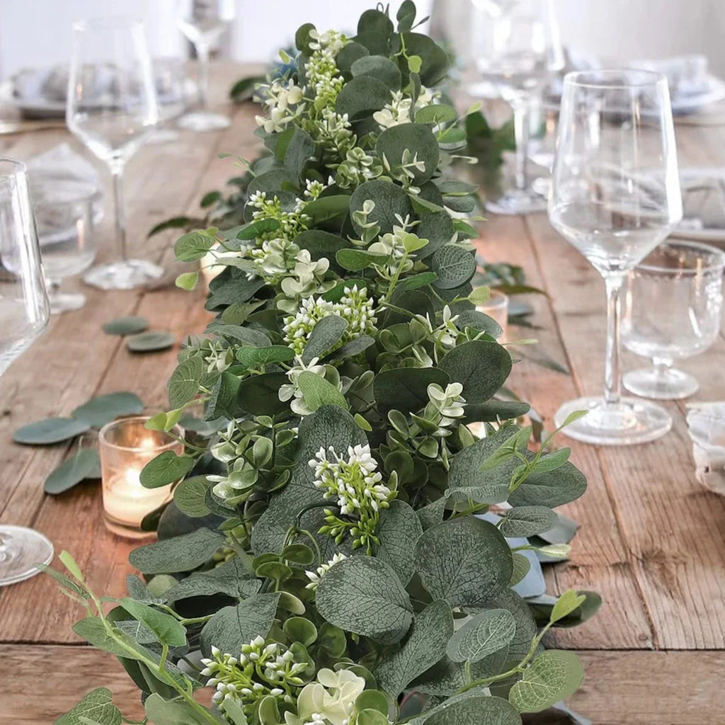 Premium Two-Piece Faux Eucalyptus Garland