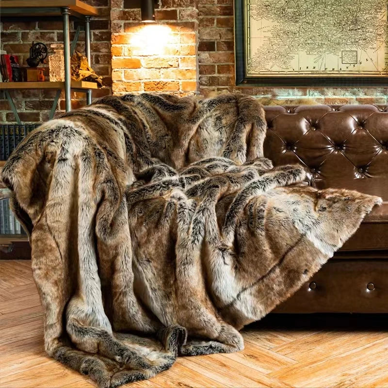 Luxurious Mink Faux Fur Throw Blanket for Cozy Comfort