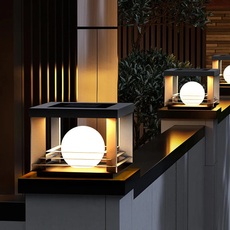 Outdoor Solar Pillar Lamp - Elegant Garden Pathway Lighting