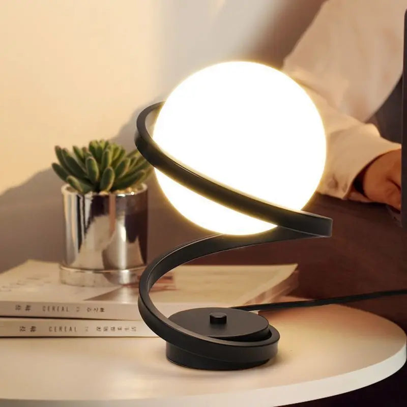 Spiral Globe Table Lamp - Modern, Elegant Accent Lighting