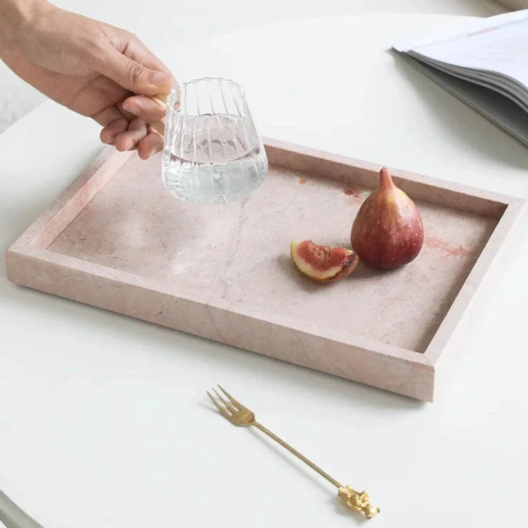 Elegant Rose Marble Tray