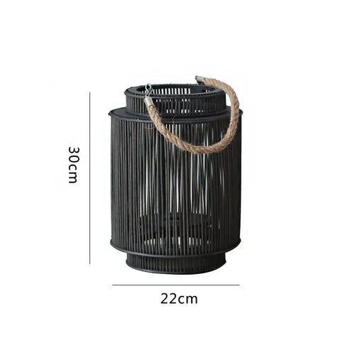 Decorative Bamboo-Style LED Candle Lantern