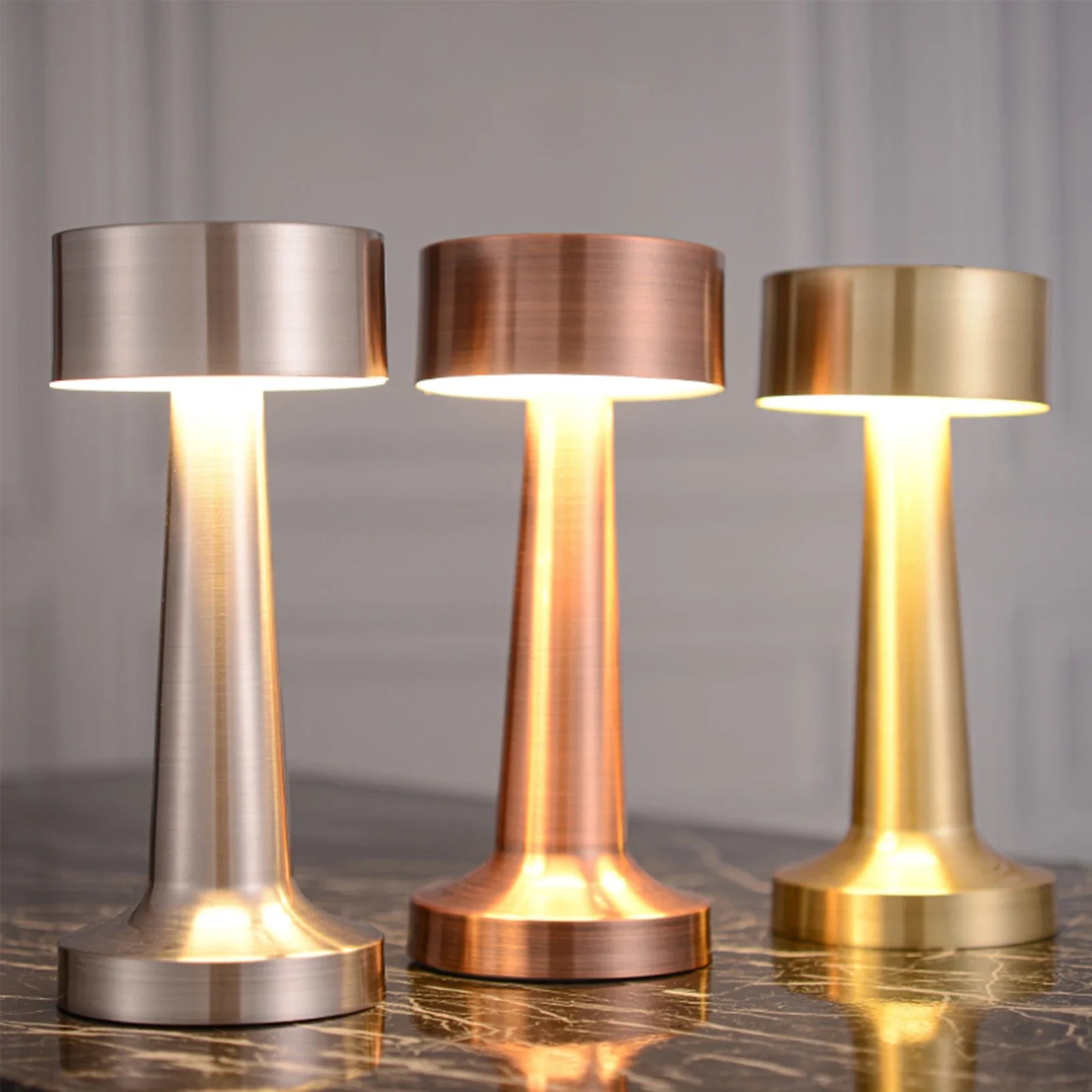 Gleaming Metallic Table Lamp