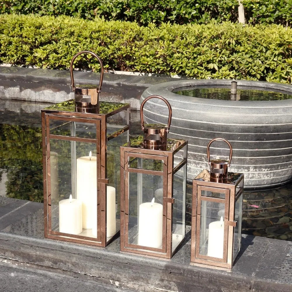 Elegant Three-Piece Candle Lantern Set