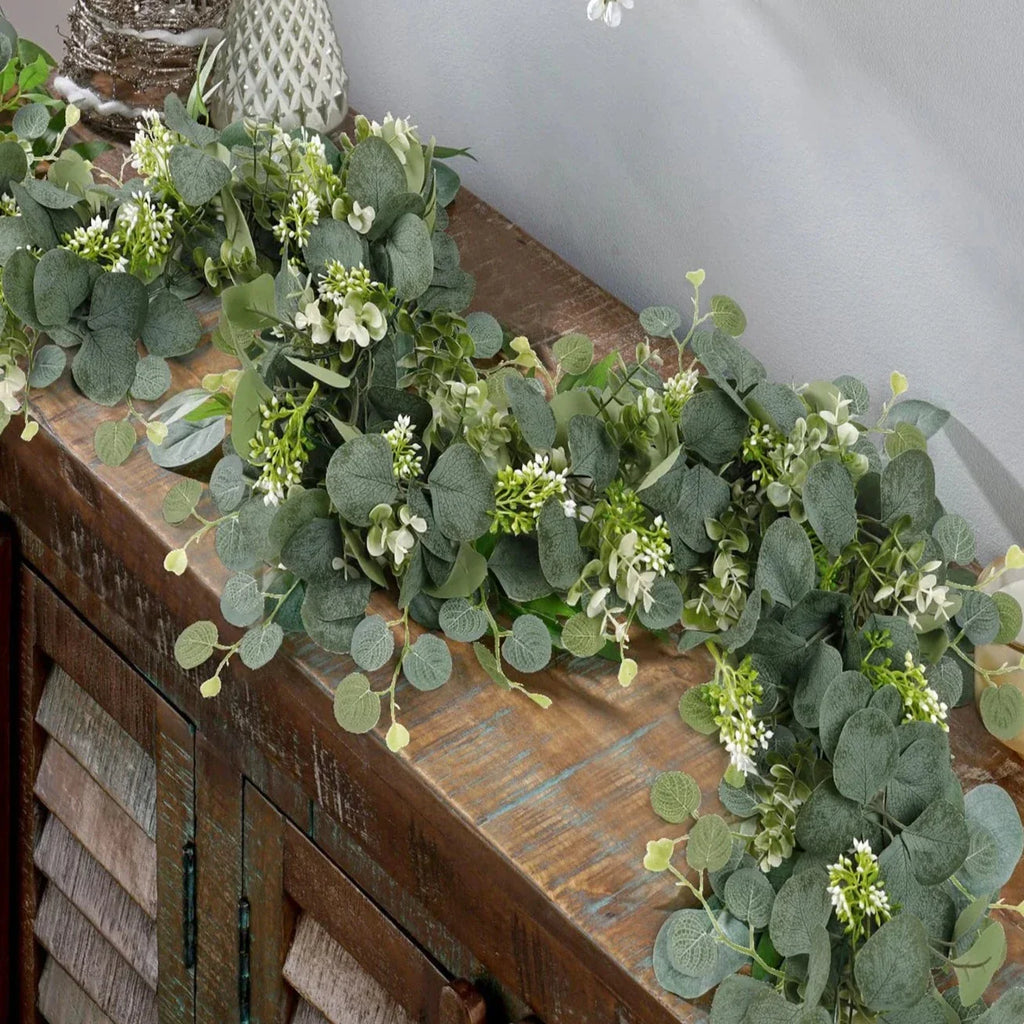 Premium Two-Piece Faux Eucalyptus Garland