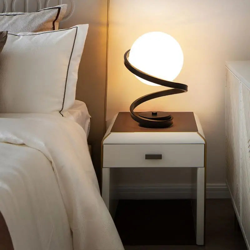 Spiral Globe Table Lamp - Modern, Elegant Accent Lighting