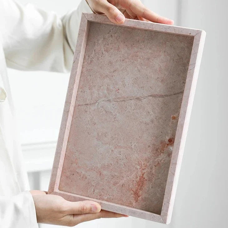Elegant Rose Marble Tray