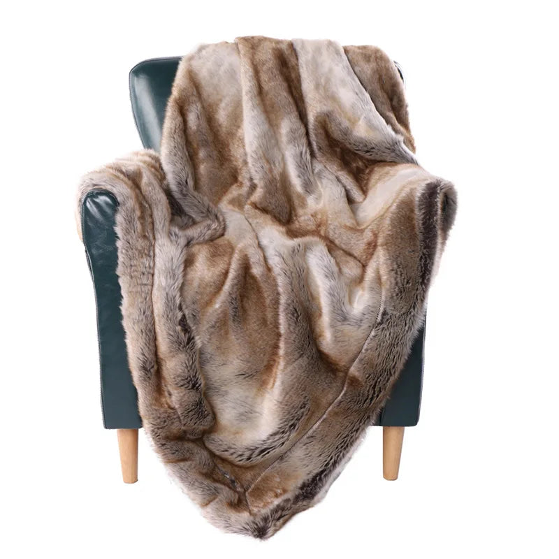 Luxurious Mink Faux Fur Throw Blanket for Cozy Comfort