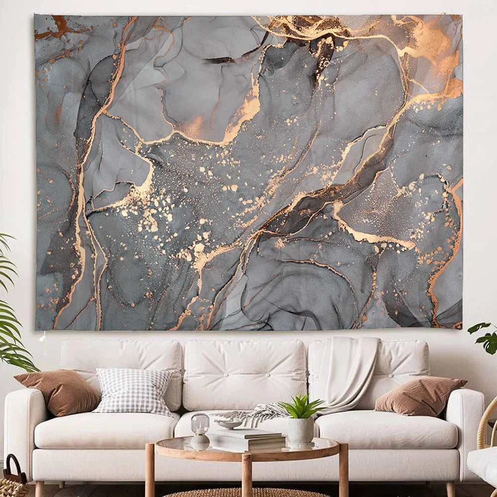 Blue Agate Tapestry - Elegant Geode-Inspired Wall Art